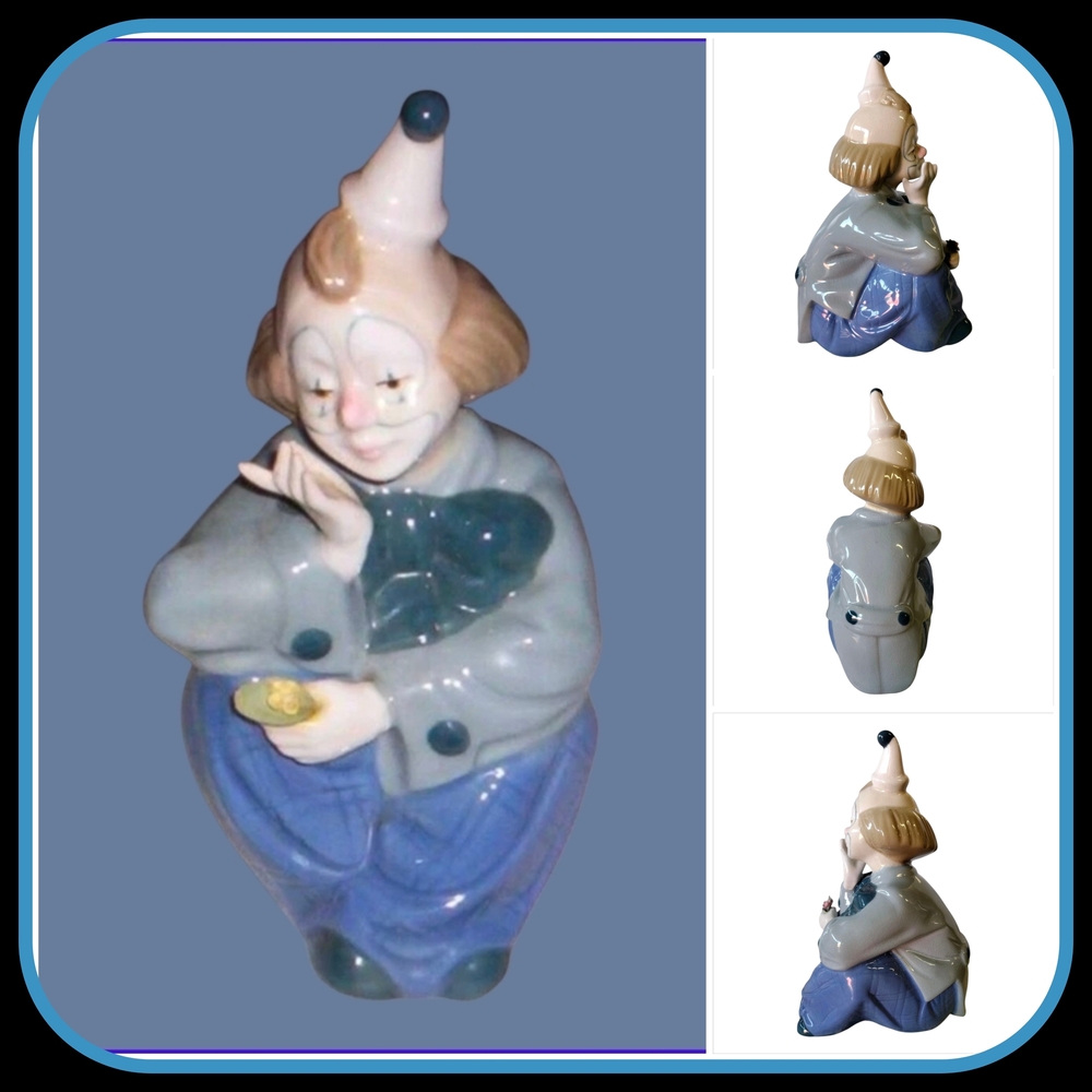 Source Unknown Blue and White Clown Figurine
